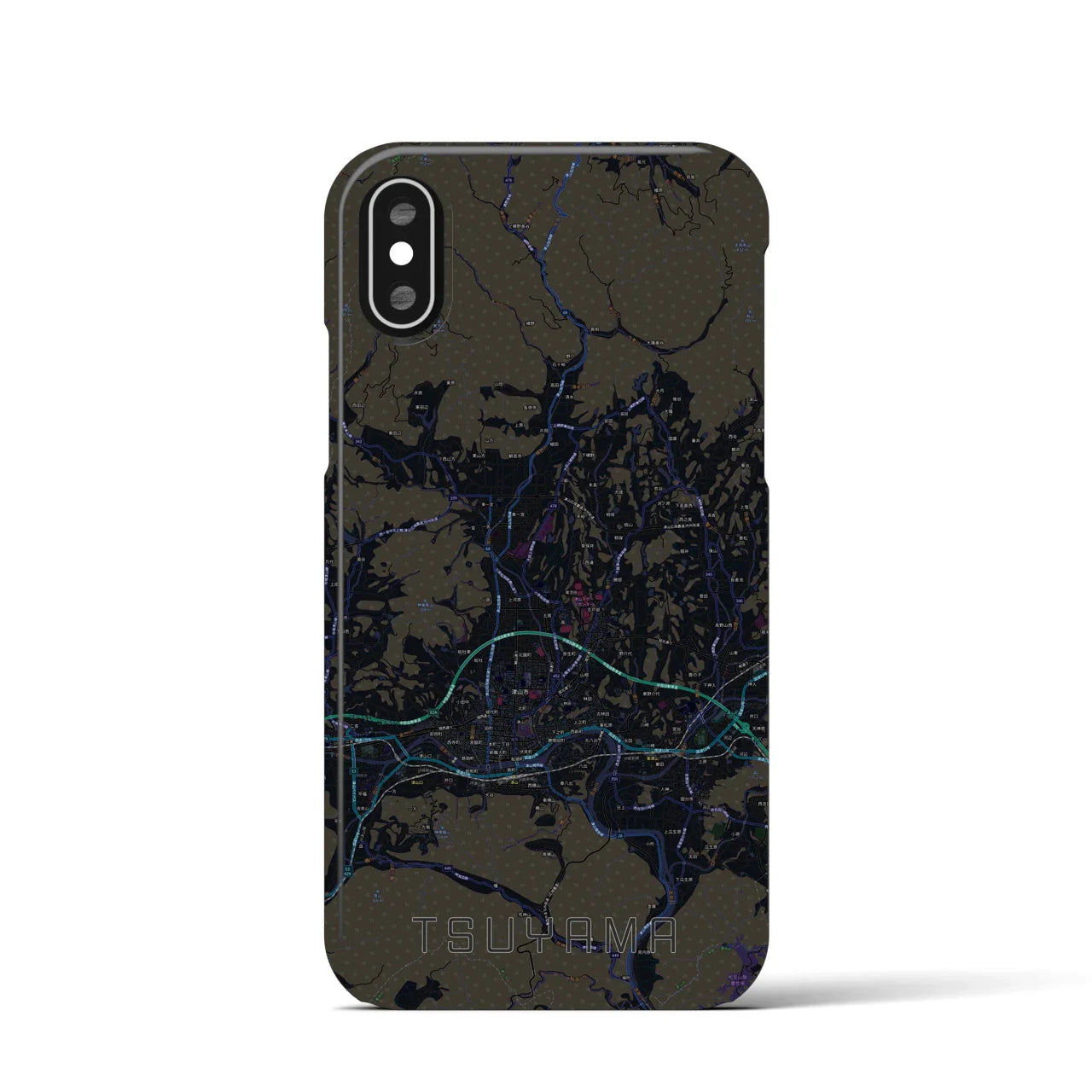 【津山(岡山県)】地図柄iPhoneケース(バックカバータイプ)