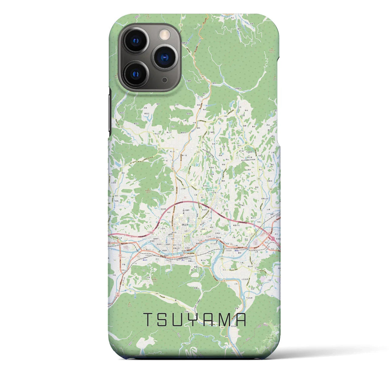 【津山(岡山県)】地図柄iPhoneケース(バックカバータイプ)