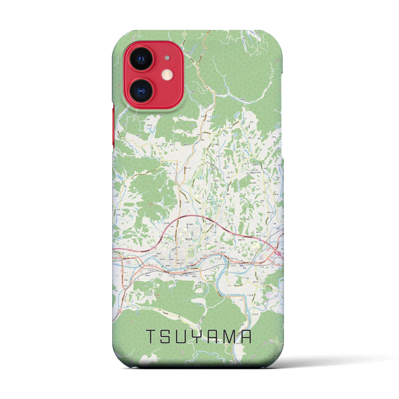 【津山(岡山県)】地図柄iPhoneケース(バックカバータイプ)