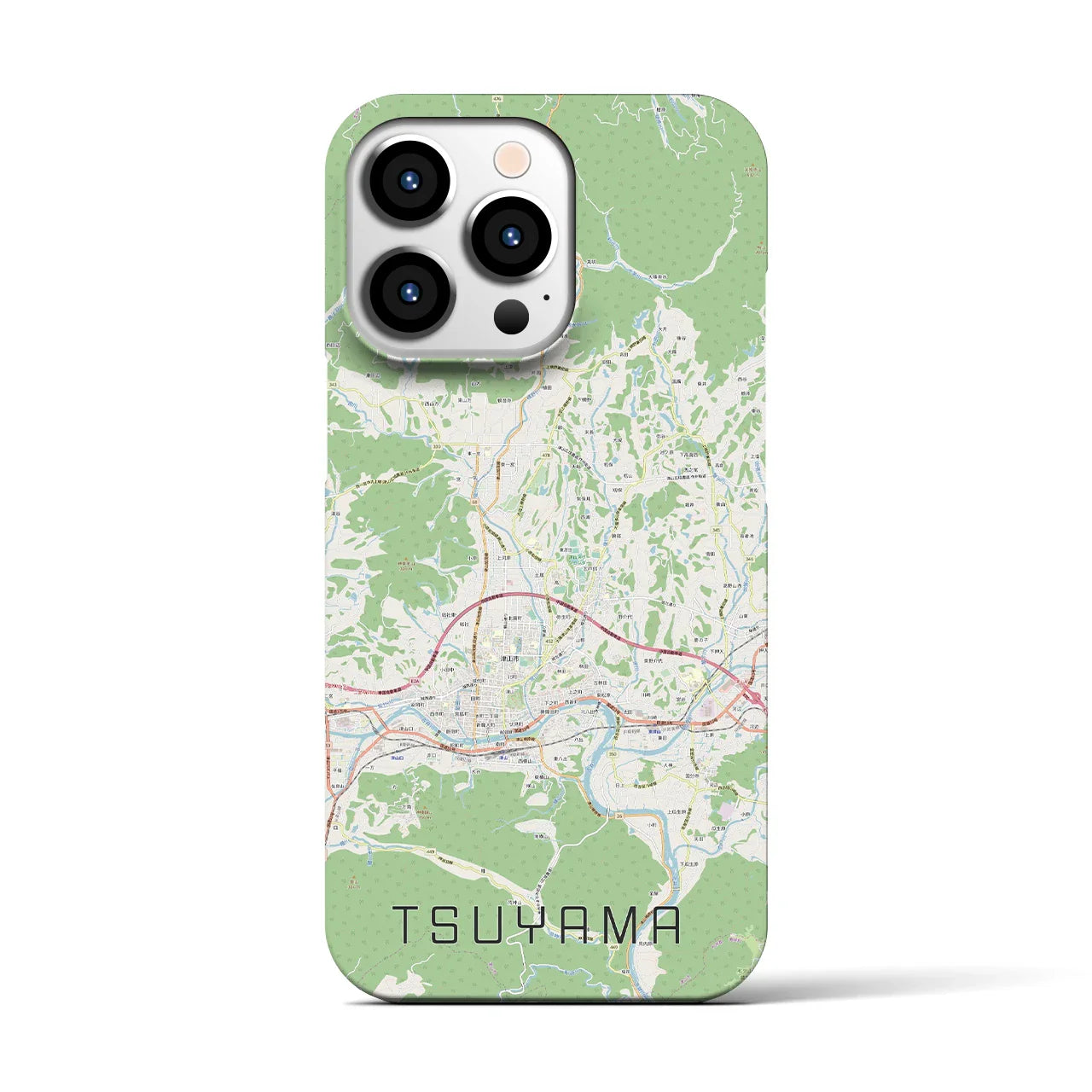 【津山(岡山県)】地図柄iPhoneケース(バックカバータイプ)