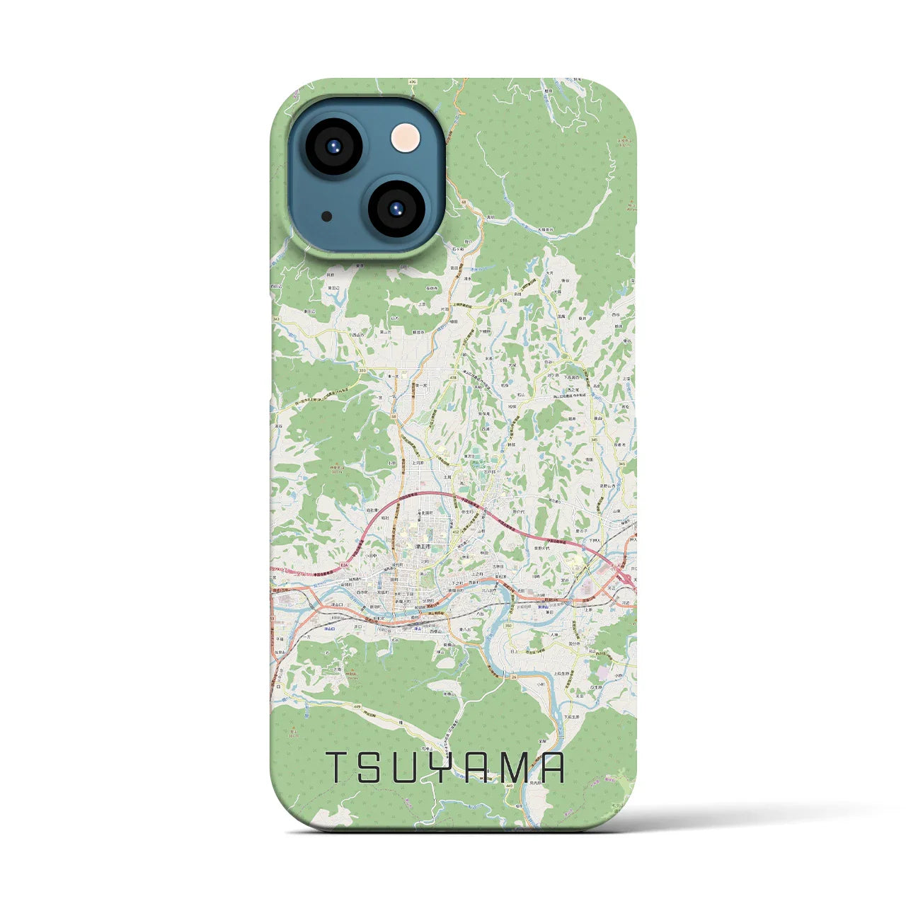 【津山(岡山県)】地図柄iPhoneケース(バックカバータイプ)