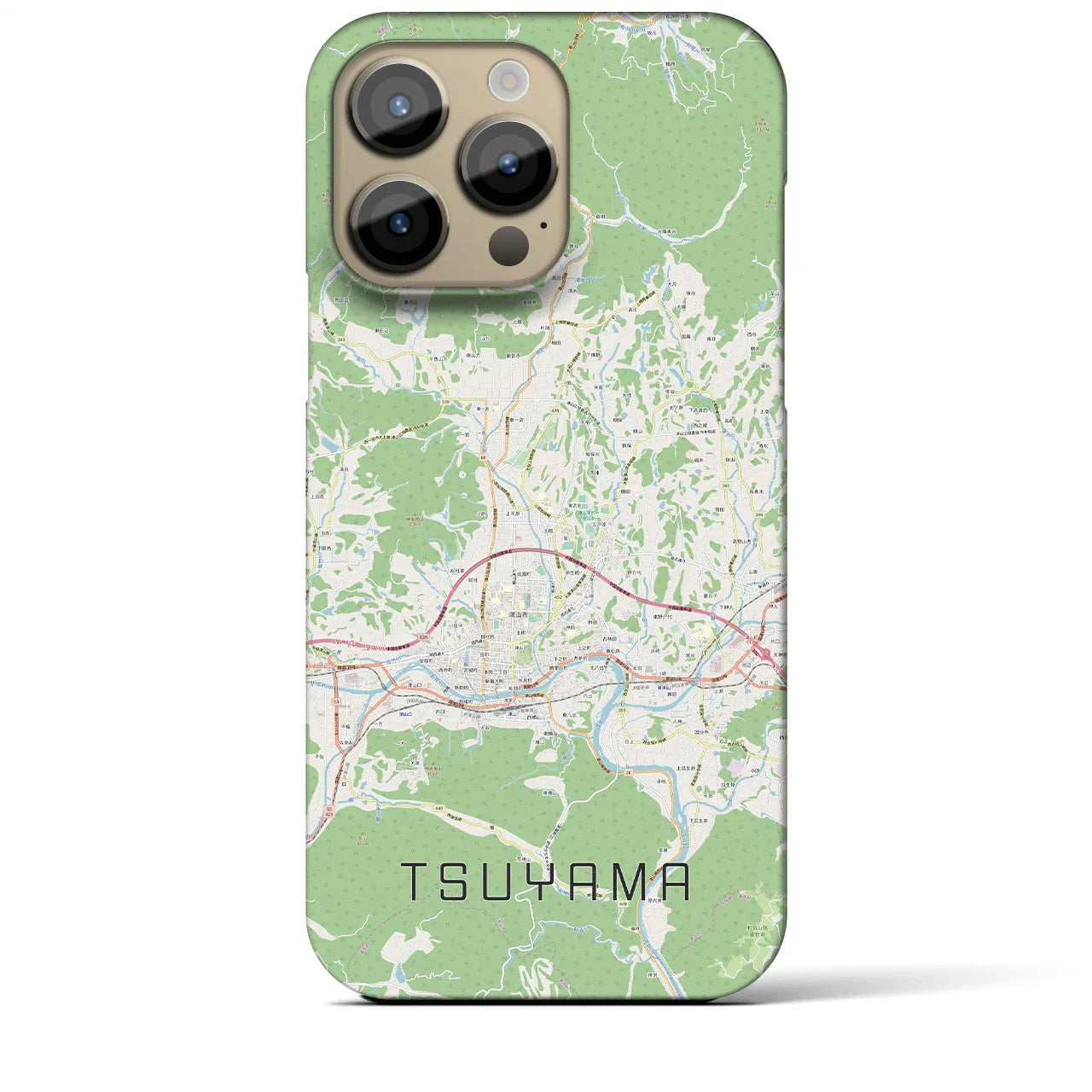 【津山(岡山県)】地図柄iPhoneケース(バックカバータイプ)