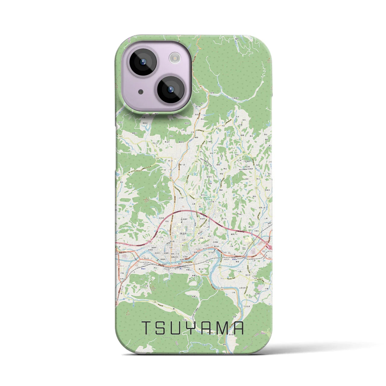 【津山(岡山県)】地図柄iPhoneケース(バックカバータイプ)