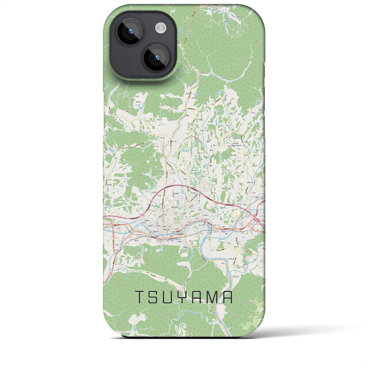 【津山(岡山県)】地図柄iPhoneケース(バックカバータイプ)