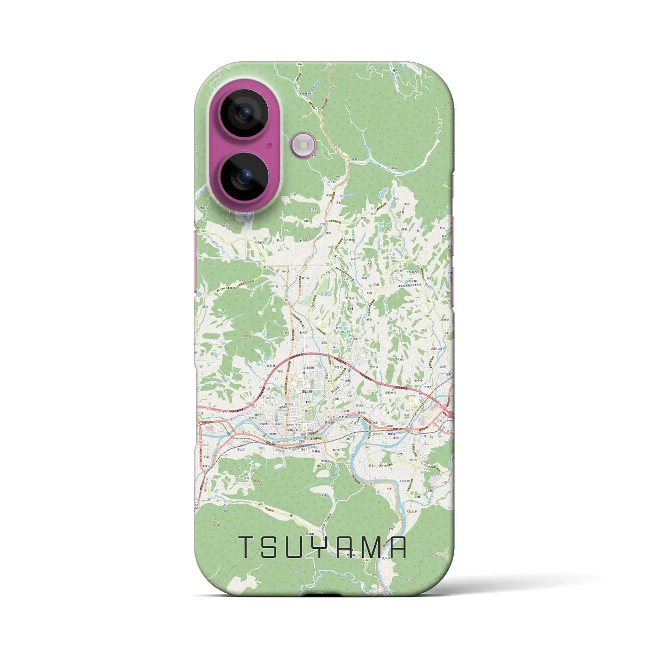 【津山(岡山県)】地図柄iPhoneケース(バックカバータイプ)