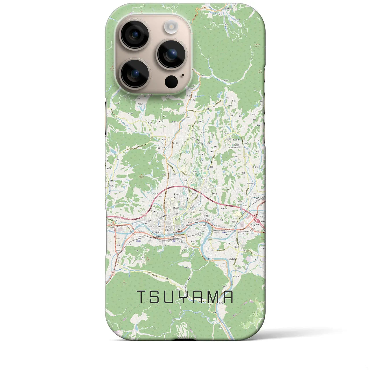 【津山(岡山県)】地図柄iPhoneケース(バックカバータイプ)