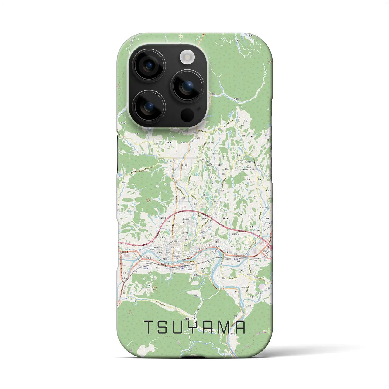 【津山(岡山県)】地図柄iPhoneケース(バックカバータイプ)