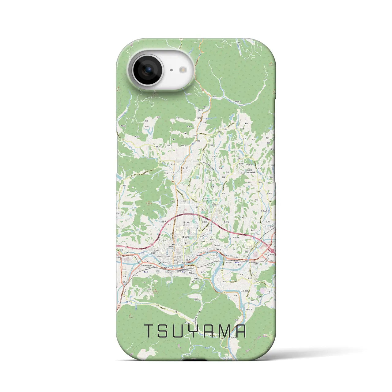 【津山(岡山県)】地図柄iPhoneケース(バックカバータイプ)