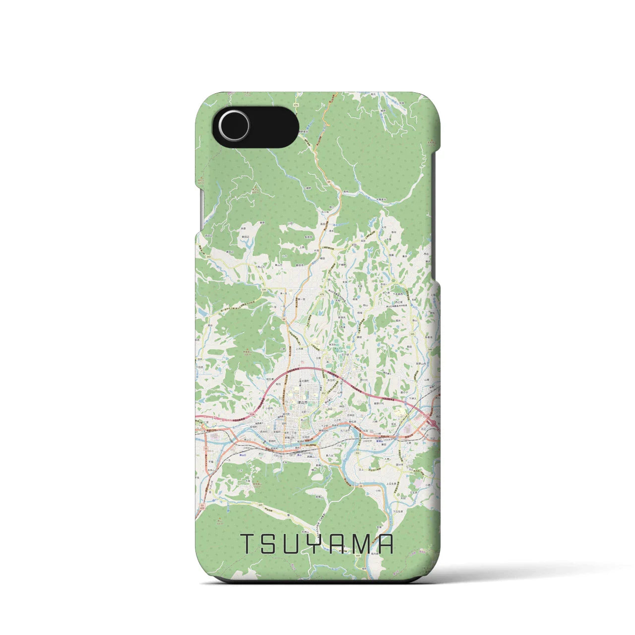 【津山(岡山県)】地図柄iPhoneケース(バックカバータイプ)