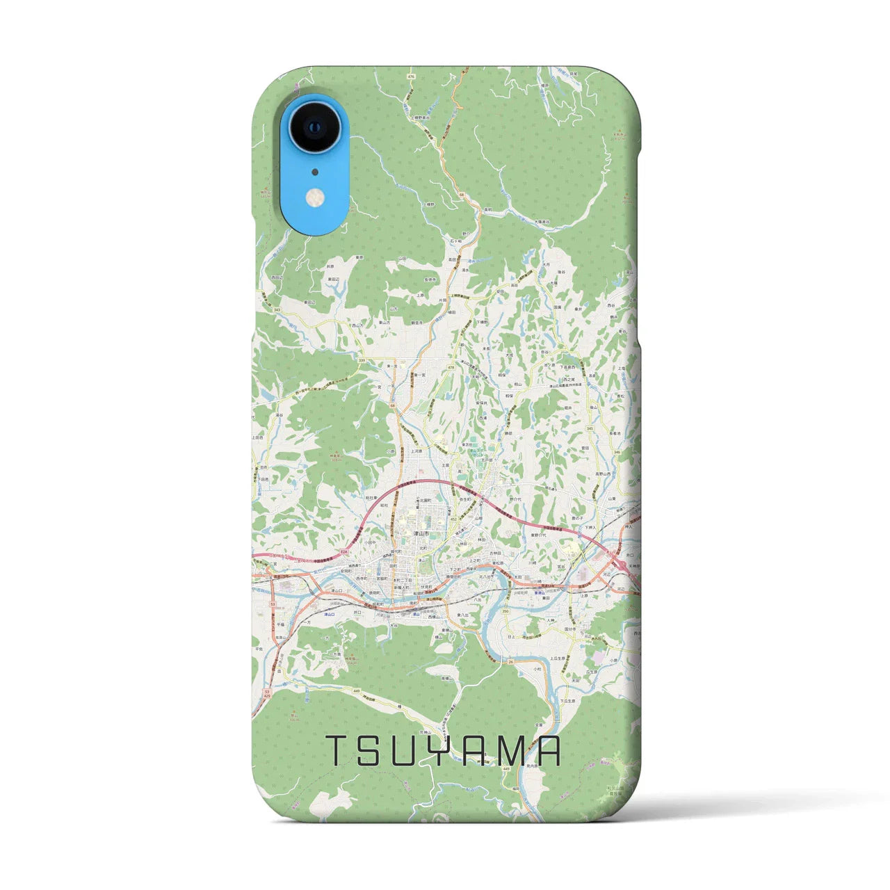 【津山(岡山県)】地図柄iPhoneケース(バックカバータイプ)