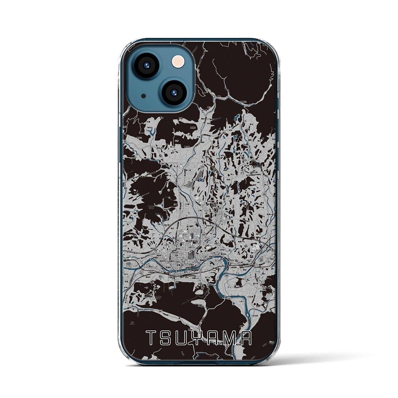 【津山(岡山県)】地図柄iPhoneケース(クリアタイプ)