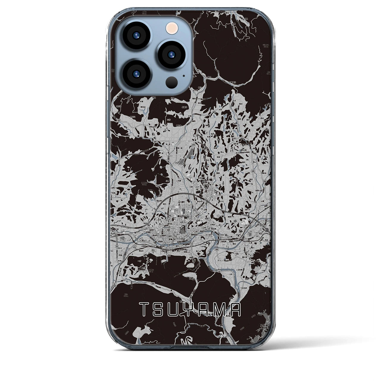 【津山(岡山県)】地図柄iPhoneケース(クリアタイプ)