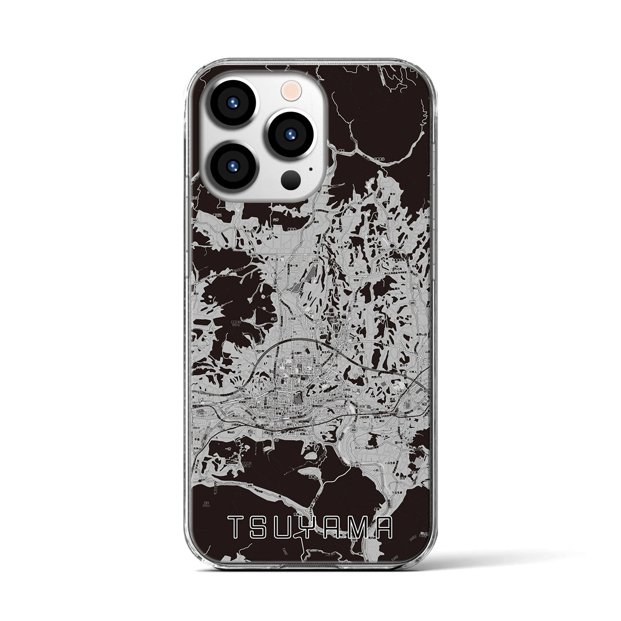 【津山(岡山県)】地図柄iPhoneケース(クリアタイプ)