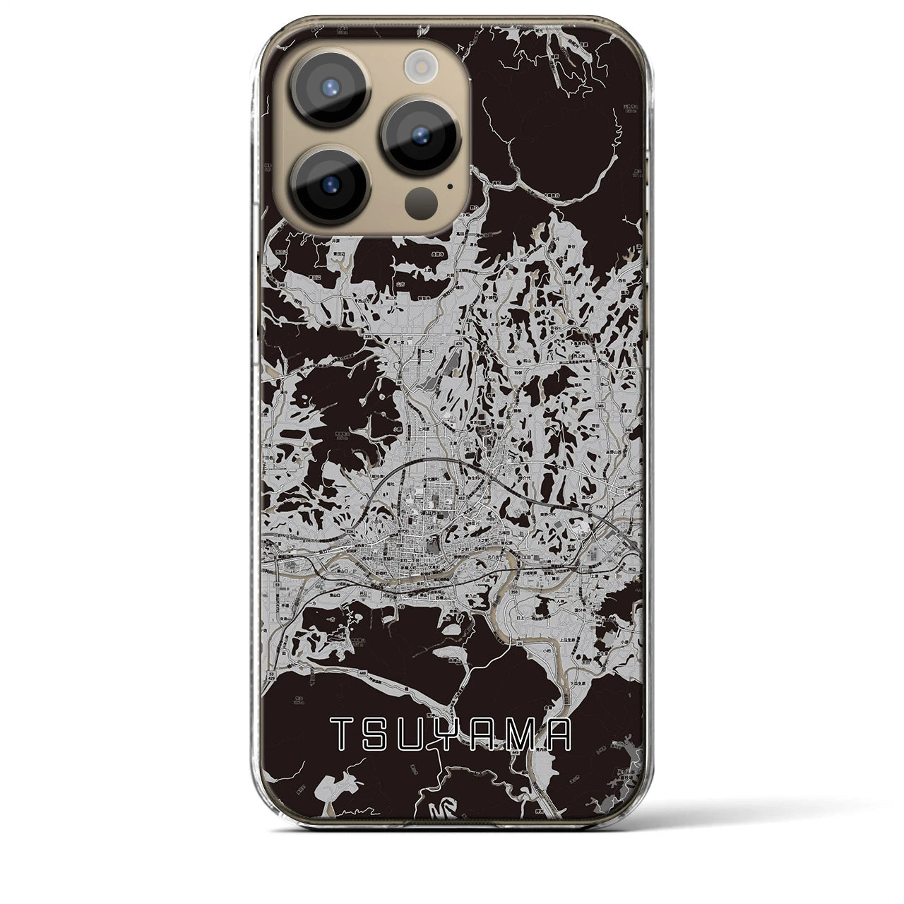 【津山(岡山県)】地図柄iPhoneケース(クリアタイプ)