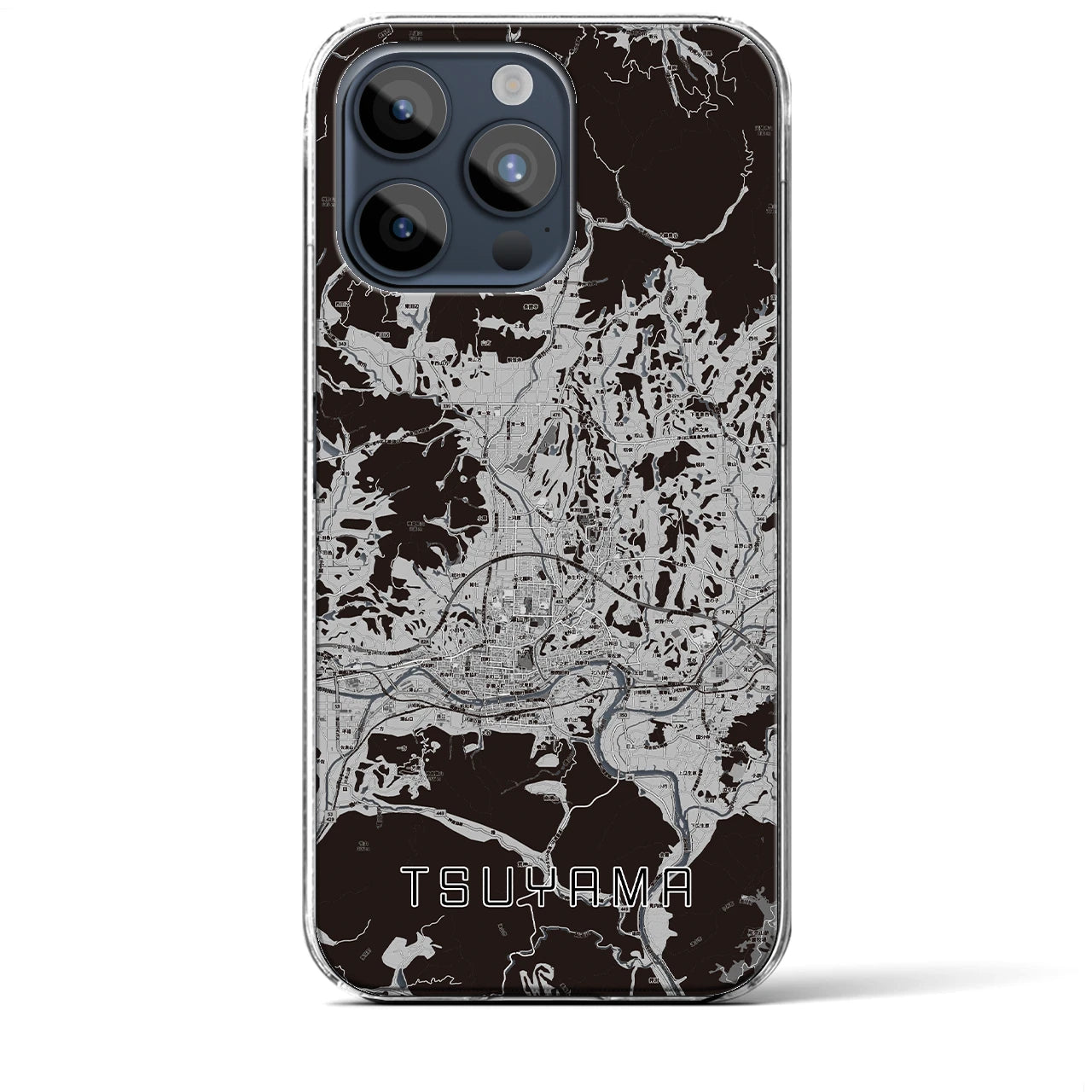 【津山(岡山県)】地図柄iPhoneケース(クリアタイプ)