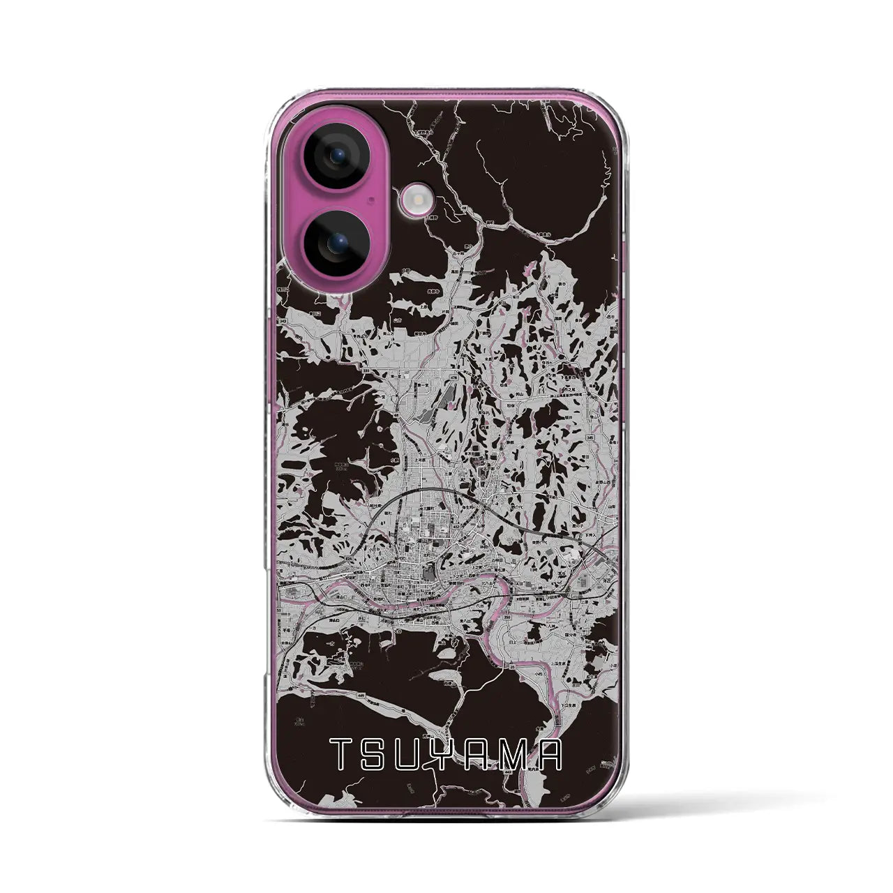 【津山(岡山県)】地図柄iPhoneケース(クリアタイプ)