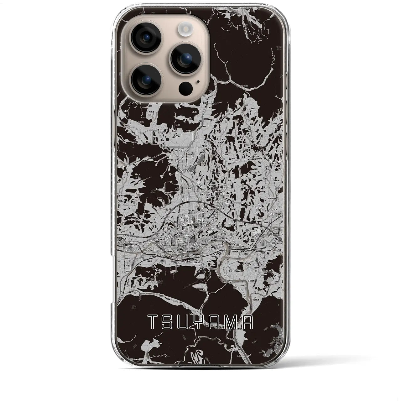 【津山(岡山県)】地図柄iPhoneケース(クリアタイプ)