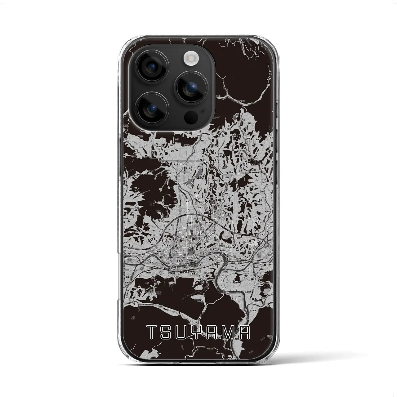 【津山(岡山県)】地図柄iPhoneケース(クリアタイプ)