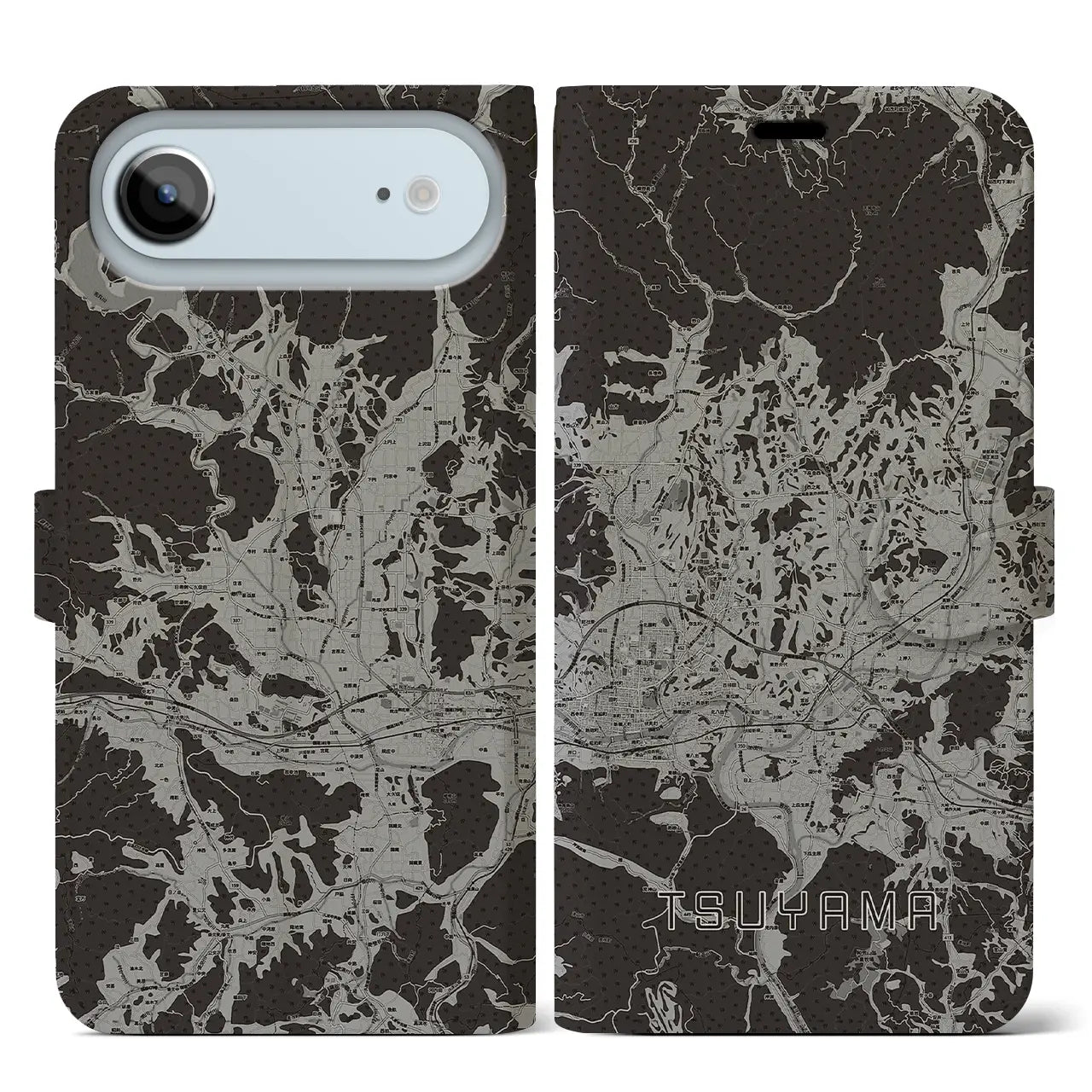 【津山(岡山県)】地図柄iPhoneケース(手帳タイプ)