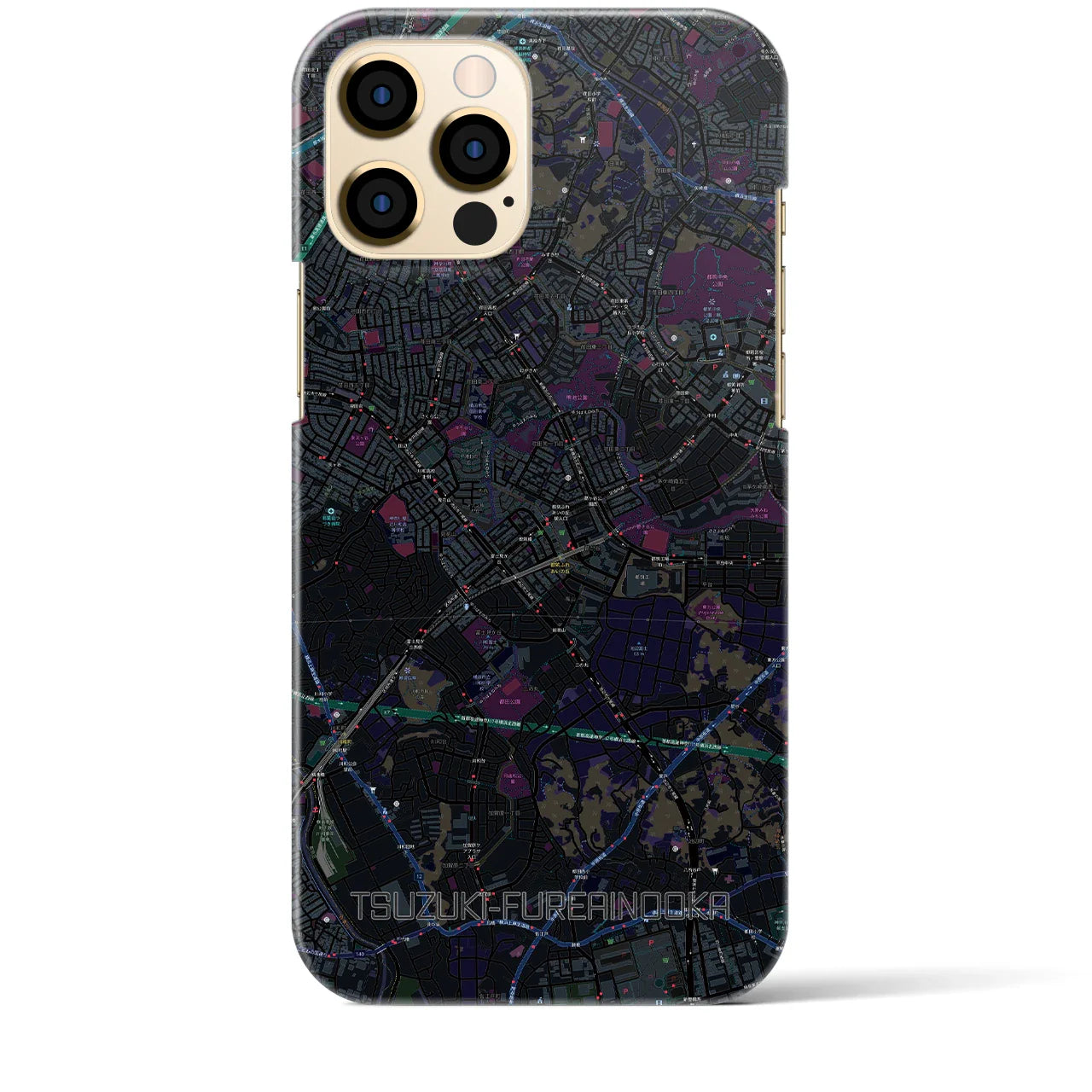 【都筑ふれあいの丘(神奈川県)】地図柄iPhoneケース(バックカバータイプ)