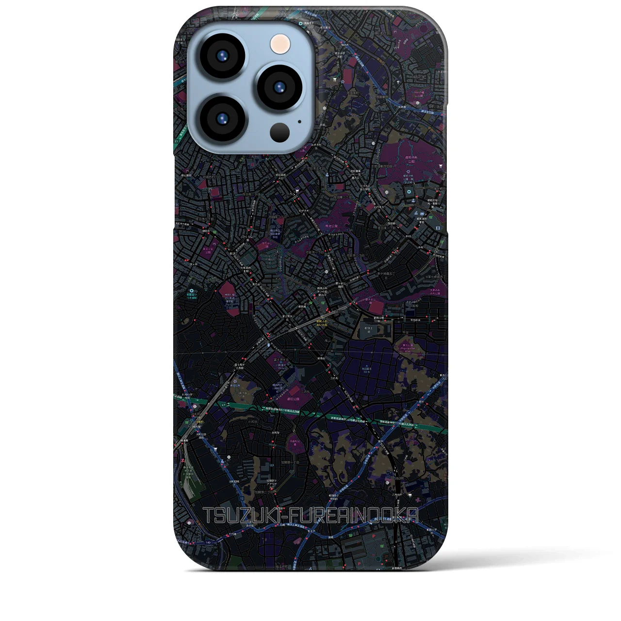【都筑ふれあいの丘(神奈川県)】地図柄iPhoneケース(バックカバータイプ)