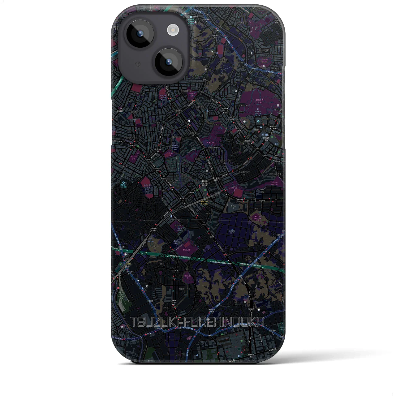 【都筑ふれあいの丘(神奈川県)】地図柄iPhoneケース(バックカバータイプ)