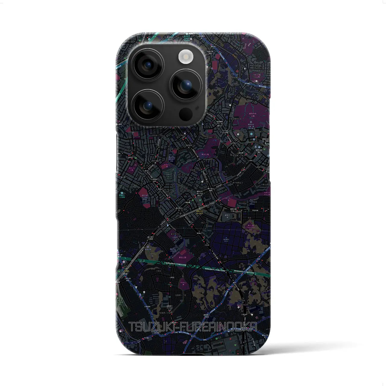 【都筑ふれあいの丘(神奈川県)】地図柄iPhoneケース(バックカバータイプ)