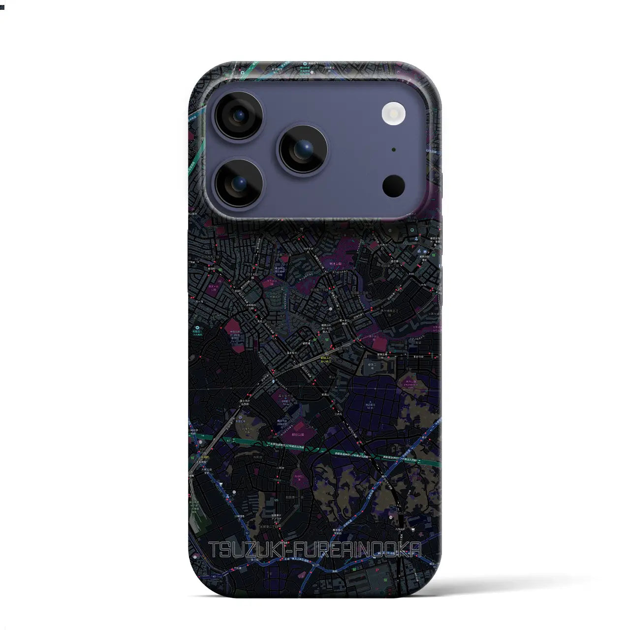 【都筑ふれあいの丘(神奈川県)】地図柄iPhoneケース(バックカバータイプ)