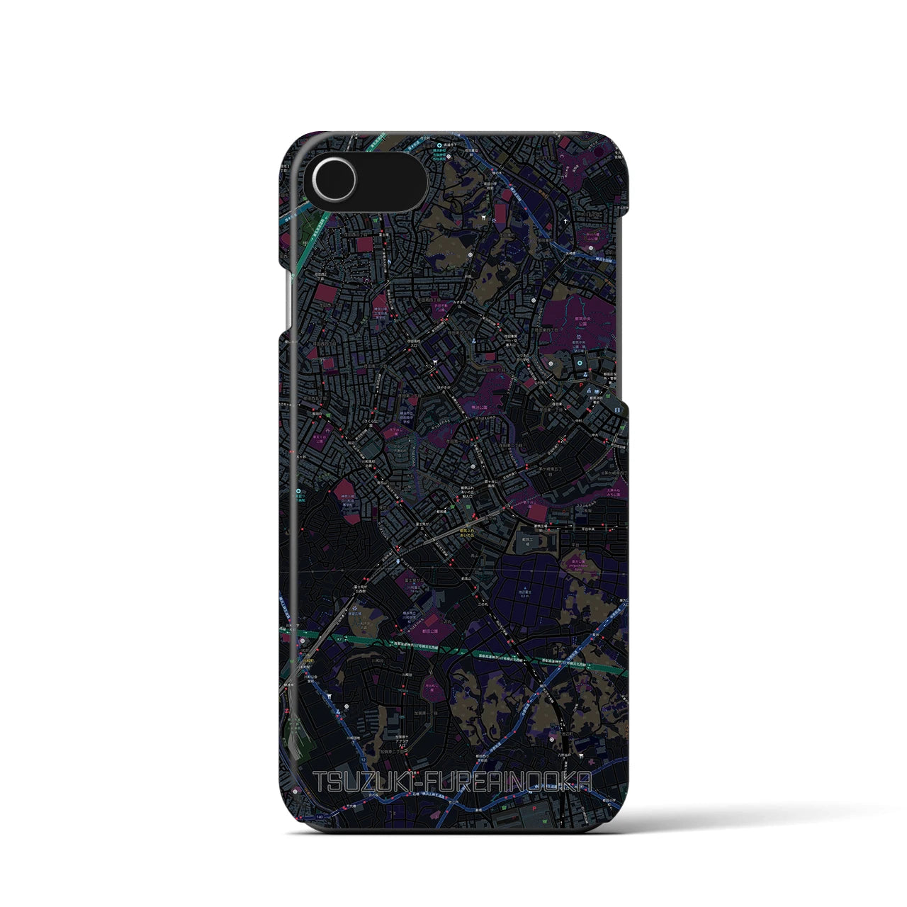 【都筑ふれあいの丘(神奈川県)】地図柄iPhoneケース(バックカバータイプ)