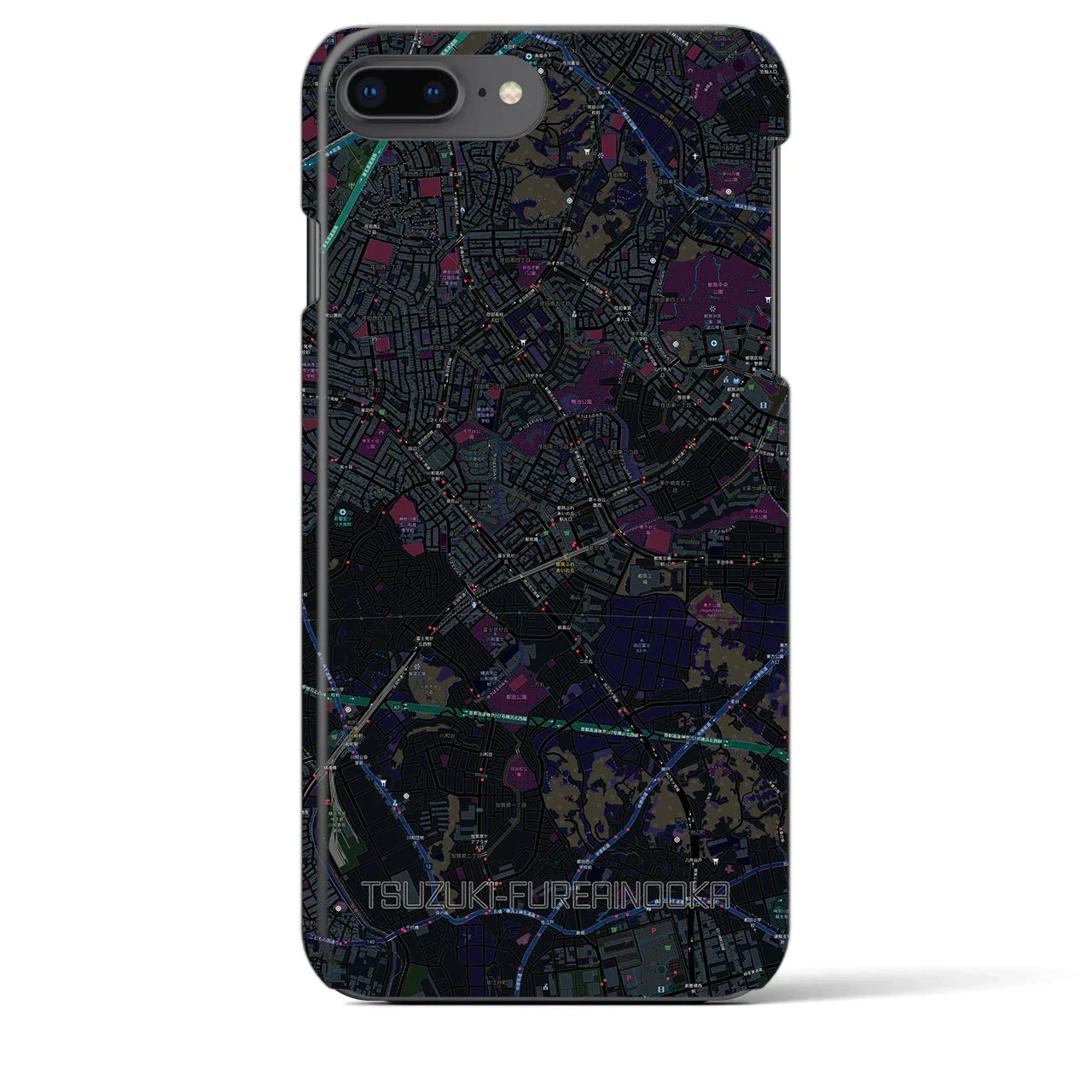 【都筑ふれあいの丘(神奈川県)】地図柄iPhoneケース(バックカバータイプ)