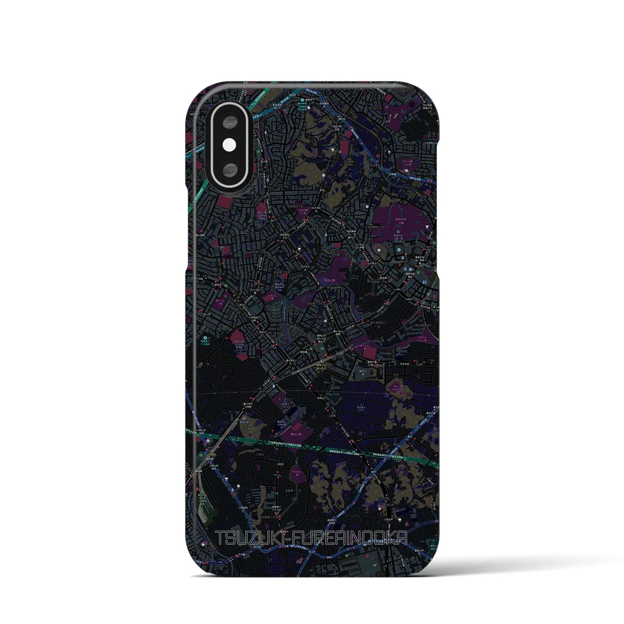 【都筑ふれあいの丘(神奈川県)】地図柄iPhoneケース(バックカバータイプ)