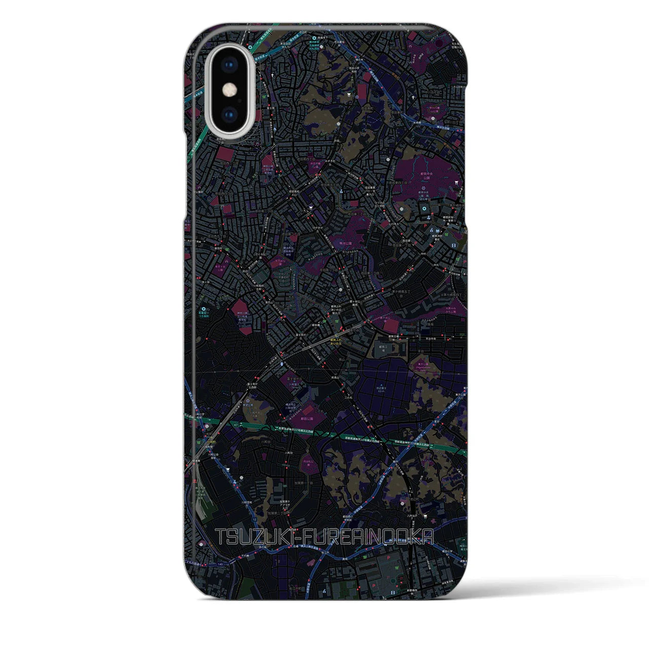 【都筑ふれあいの丘(神奈川県)】地図柄iPhoneケース(バックカバータイプ)