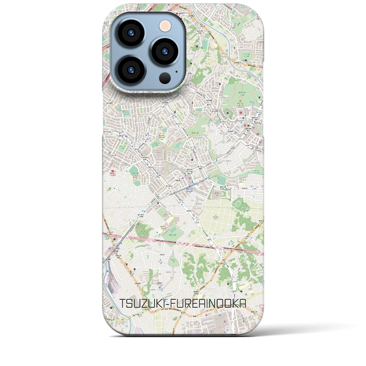 【都筑ふれあいの丘(神奈川県)】地図柄iPhoneケース(バックカバータイプ)