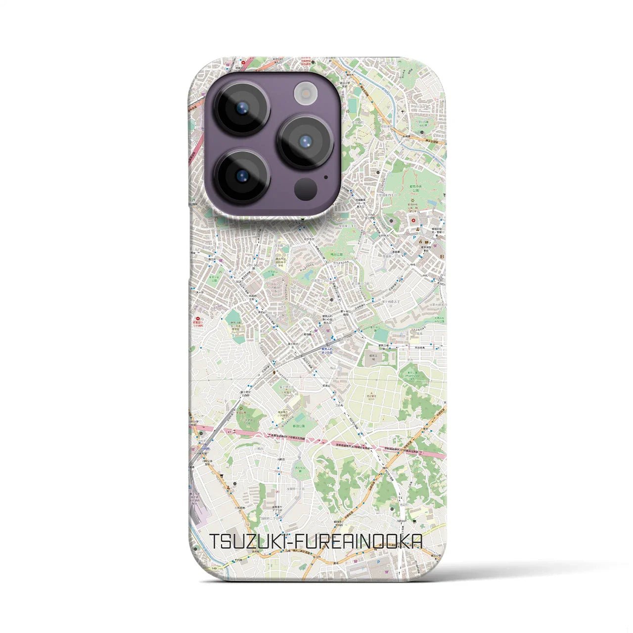【都筑ふれあいの丘(神奈川県)】地図柄iPhoneケース(バックカバータイプ)