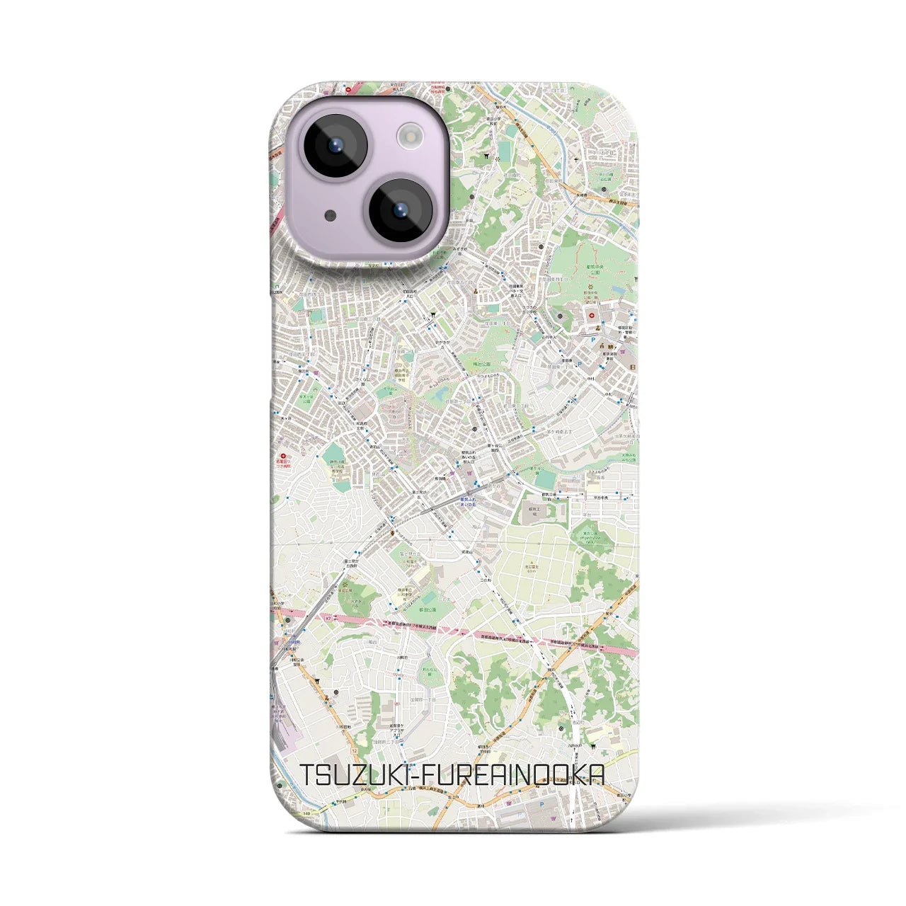 【都筑ふれあいの丘(神奈川県)】地図柄iPhoneケース(バックカバータイプ)