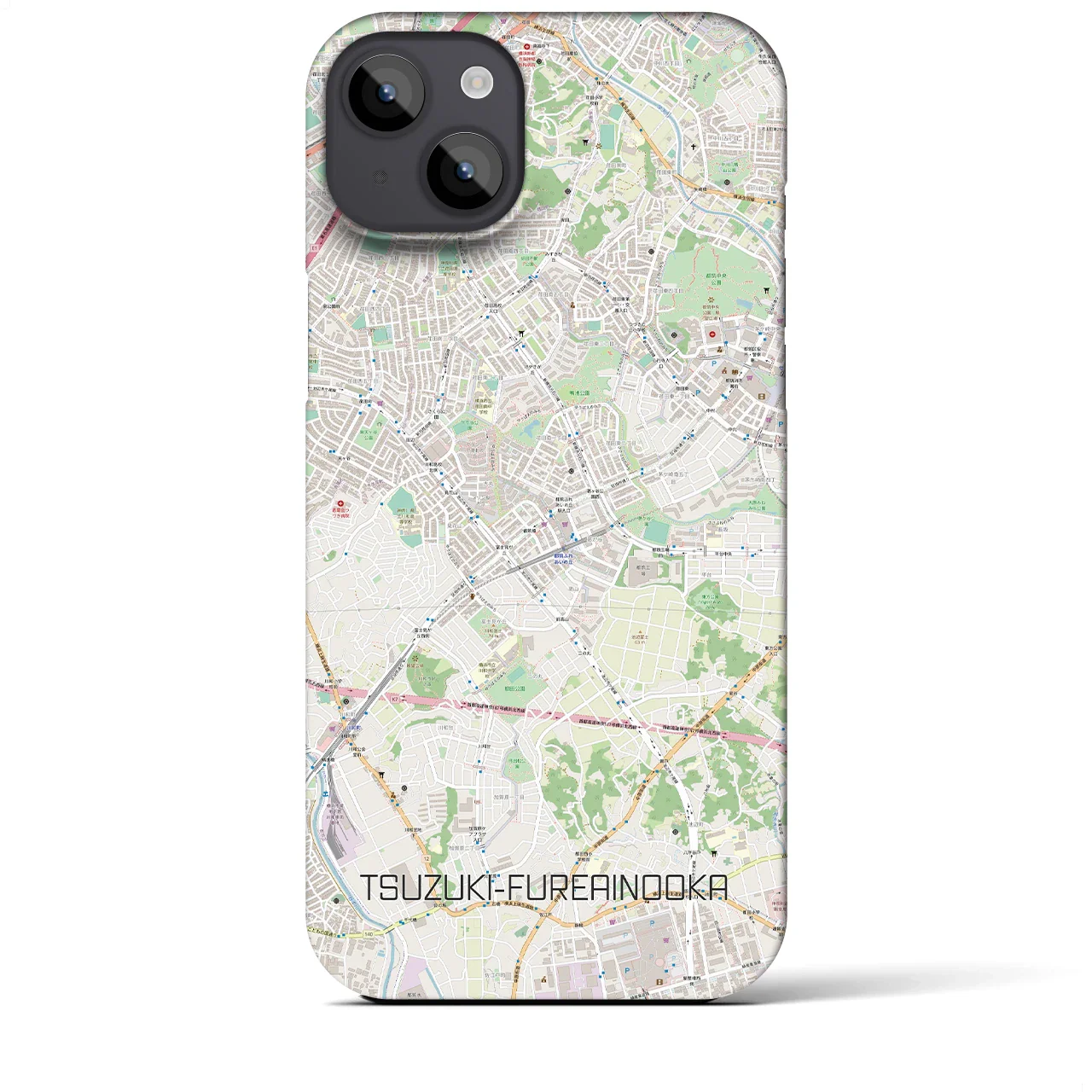 【都筑ふれあいの丘(神奈川県)】地図柄iPhoneケース(バックカバータイプ)