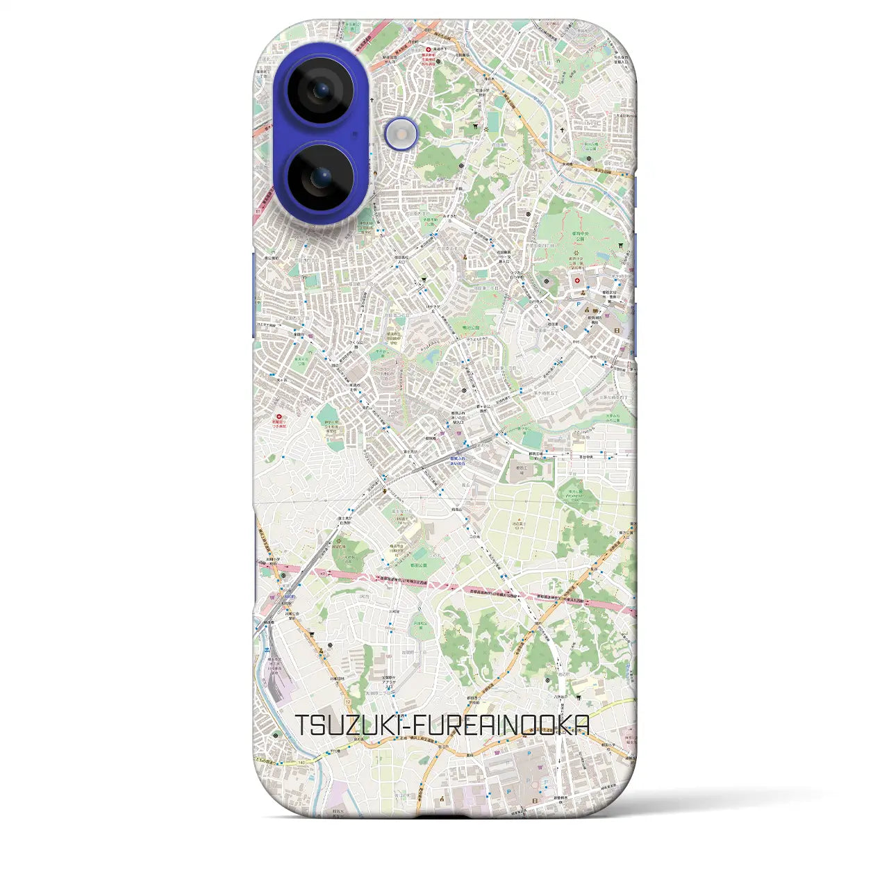 【都筑ふれあいの丘(神奈川県)】地図柄iPhoneケース(バックカバータイプ)ナチュラル・iPhone 16 Pro Max 用