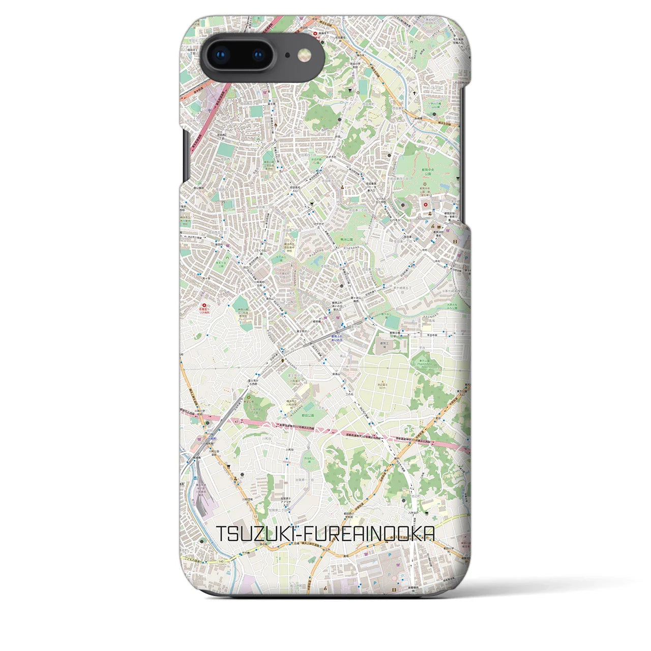 【都筑ふれあいの丘(神奈川県)】地図柄iPhoneケース(バックカバータイプ)