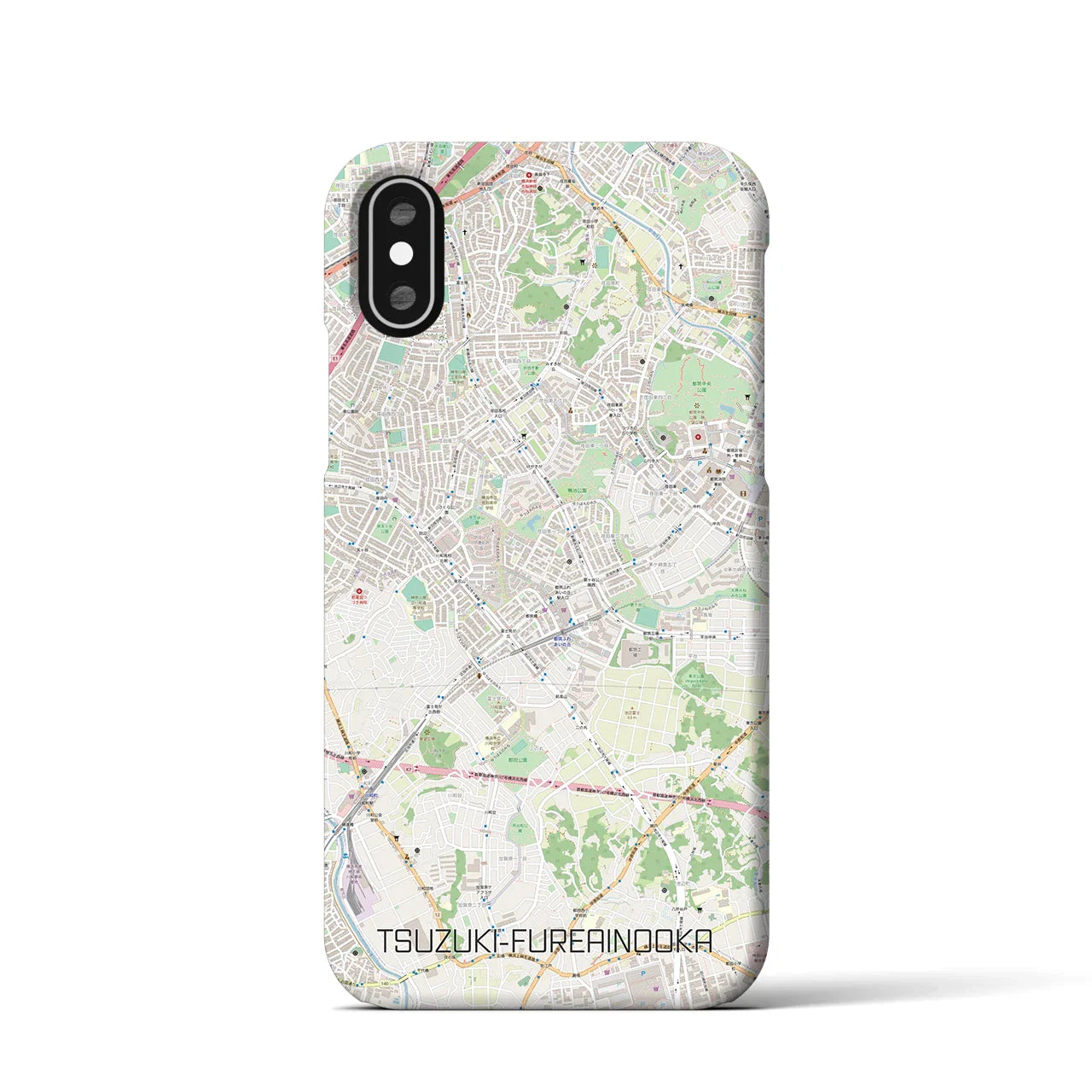 【都筑ふれあいの丘(神奈川県)】地図柄iPhoneケース(バックカバータイプ)