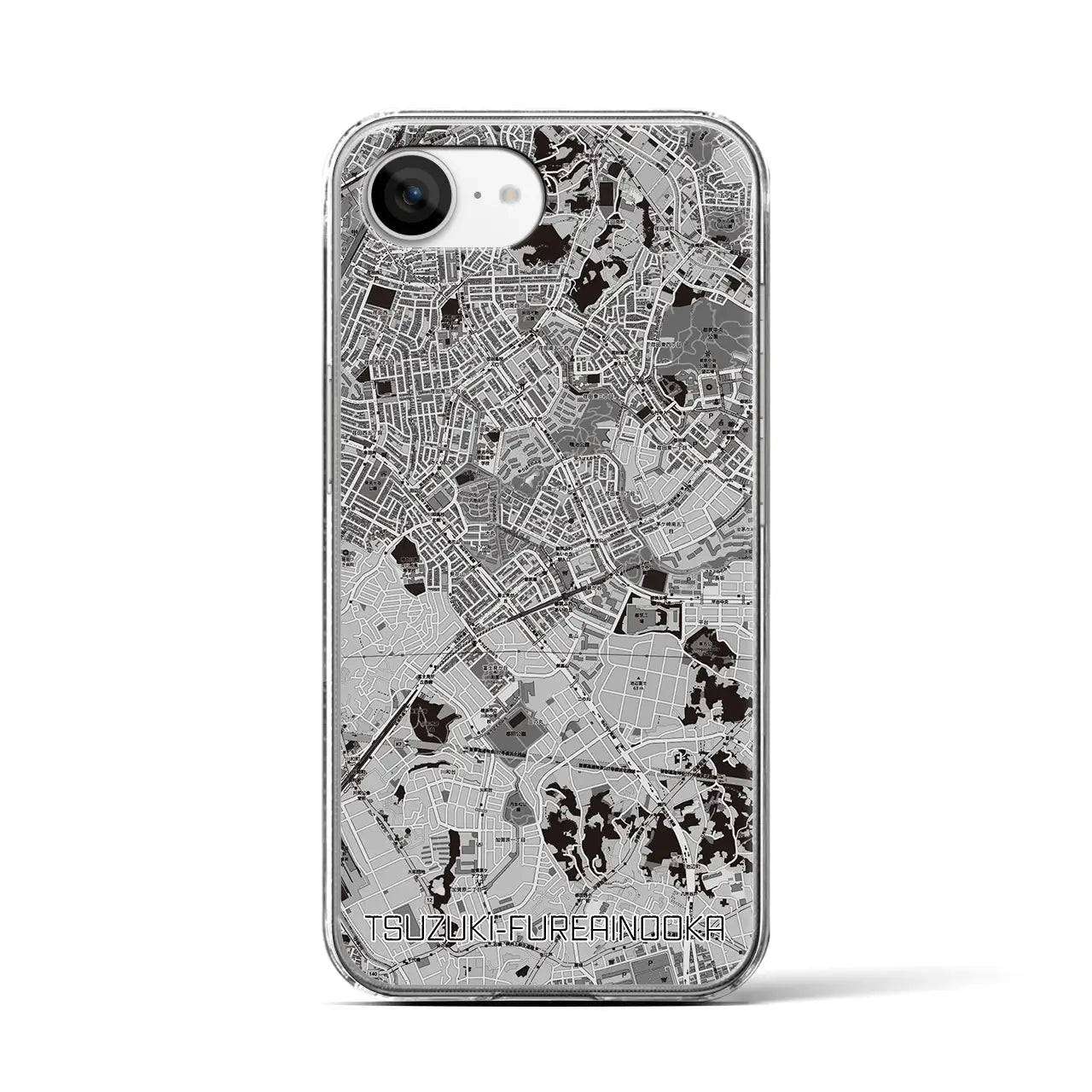 【都筑ふれあいの丘(神奈川県)】地図柄iPhoneケース(クリアタイプ)