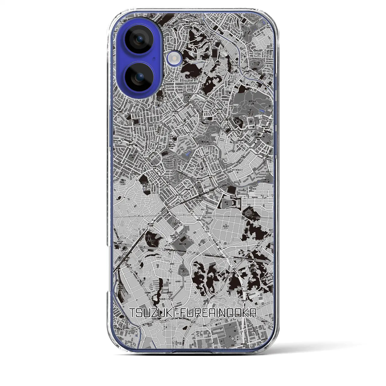 【都筑ふれあいの丘(神奈川県)】地図柄iPhoneケース(クリアタイプ)