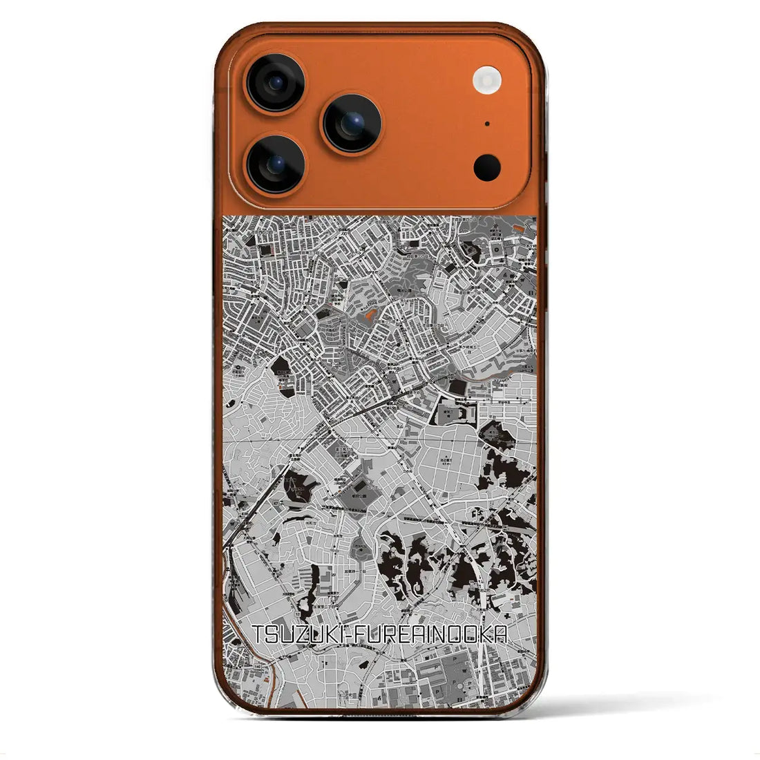 【都筑ふれあいの丘(神奈川県)】地図柄iPhoneケース(クリアタイプ)