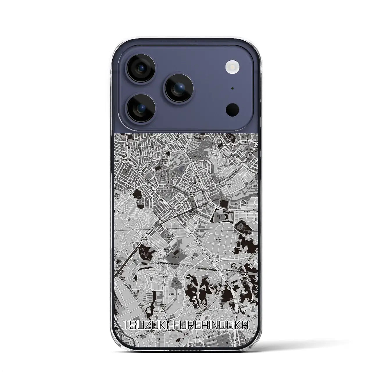 【都筑ふれあいの丘(神奈川県)】地図柄iPhoneケース(クリアタイプ)