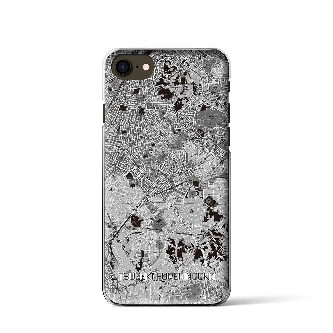 【都筑ふれあいの丘(神奈川県)】地図柄iPhoneケース(クリアタイプ)