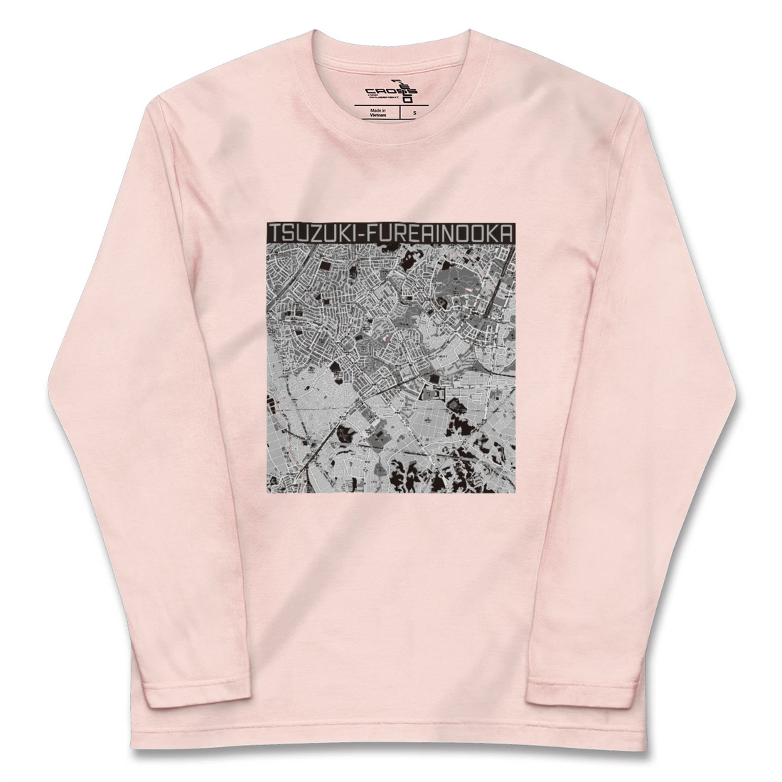 【都筑ふれあいの丘(神奈川県)】地図柄ロングスリーブTシャツ