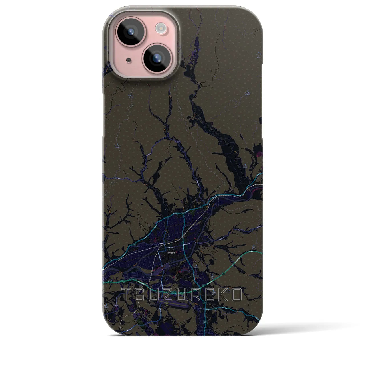 【綴子(秋田県)】地図柄iPhoneケース(バックカバータイプ)