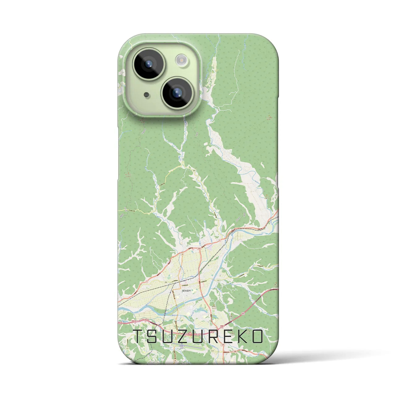 【綴子(秋田県)】地図柄iPhoneケース(バックカバータイプ)