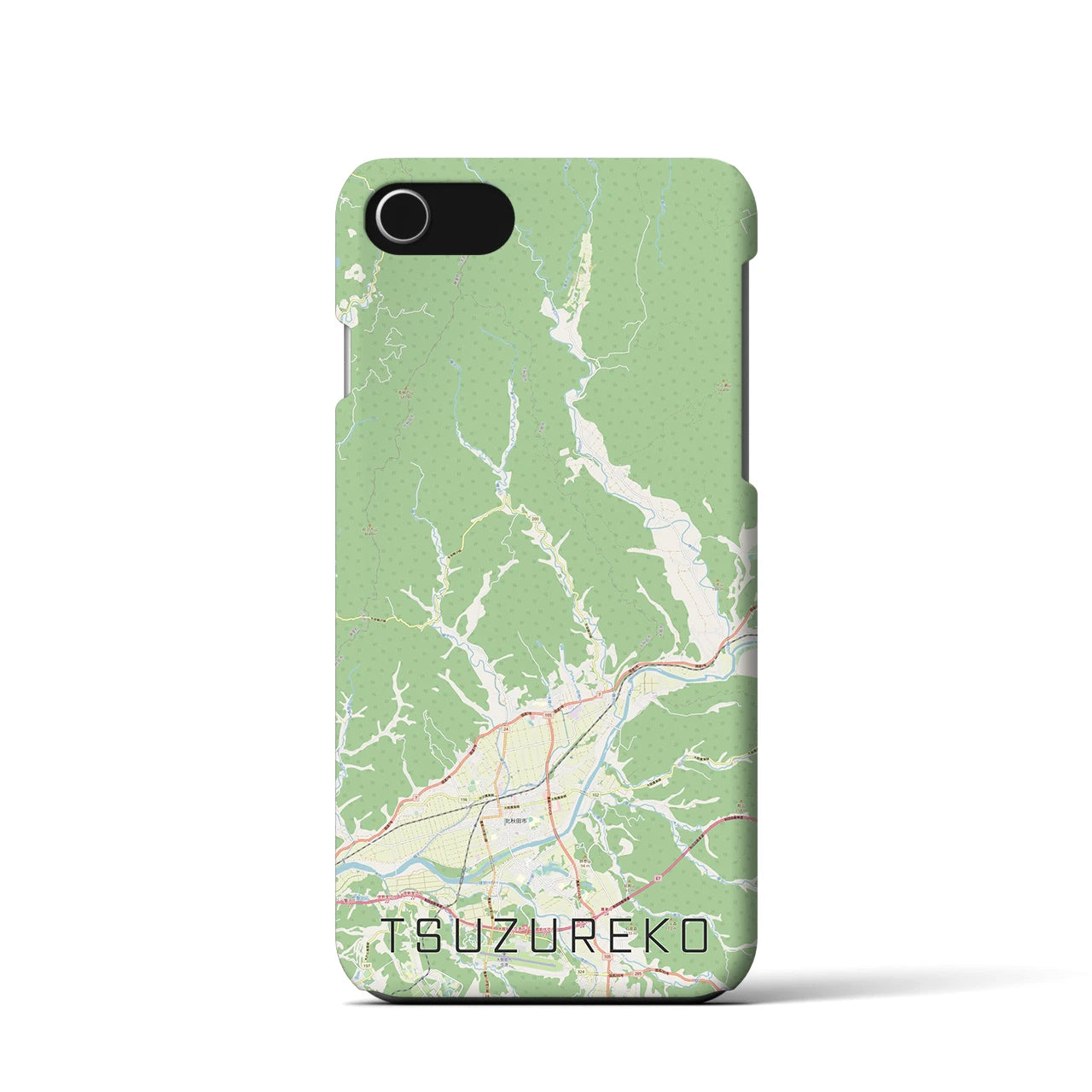 【綴子(秋田県)】地図柄iPhoneケース(バックカバータイプ)