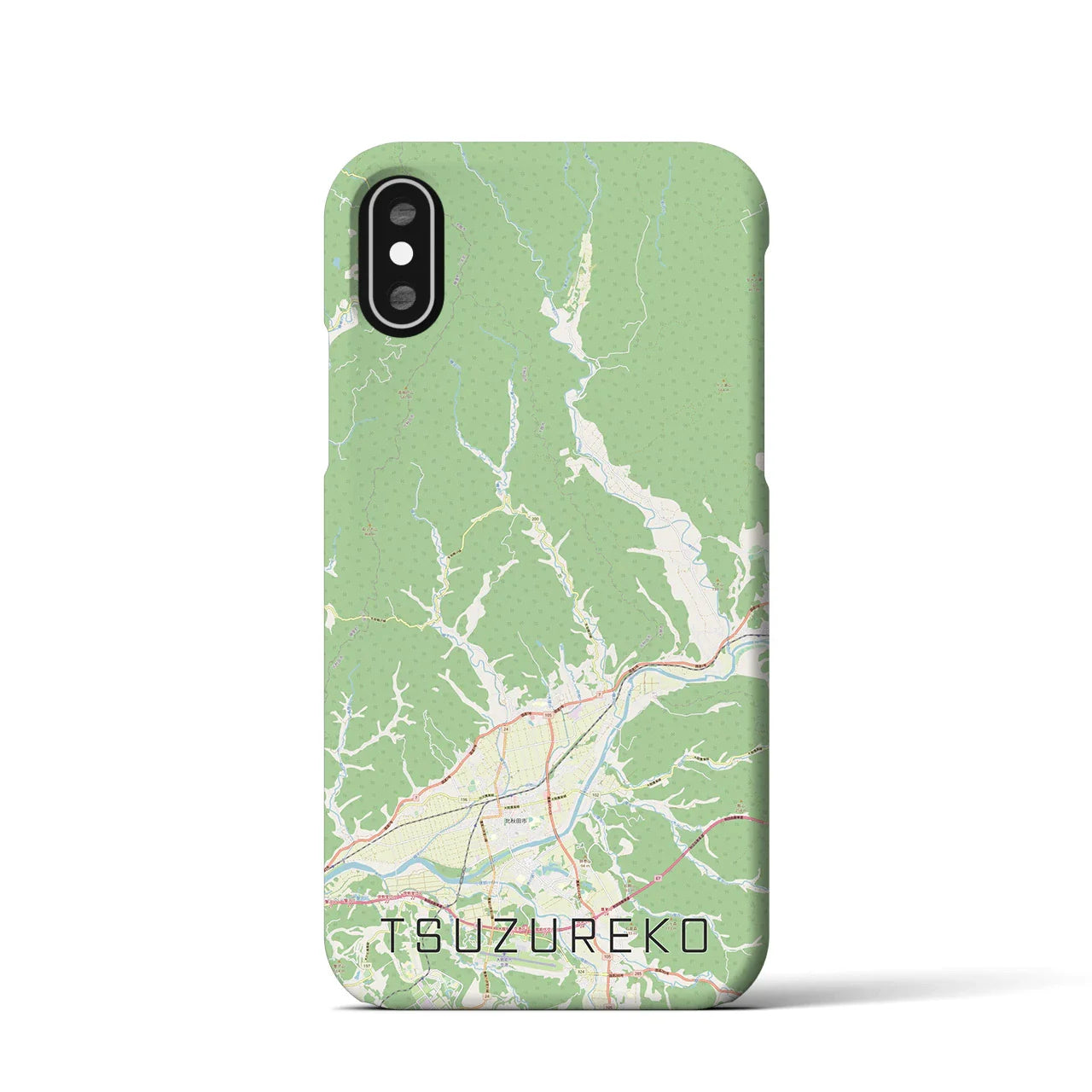 【綴子(秋田県)】地図柄iPhoneケース(バックカバータイプ)