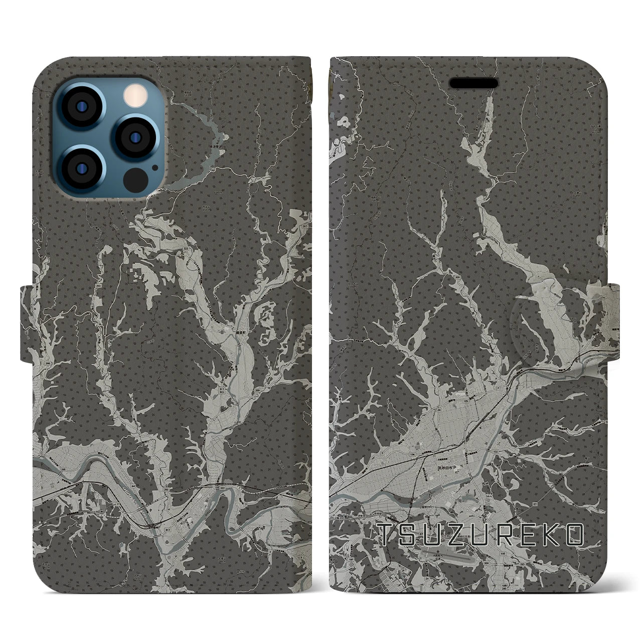 【綴子(秋田県)】地図柄iPhoneケース(手帳タイプ)